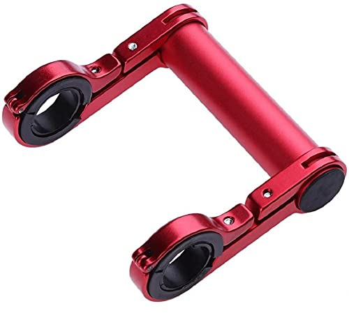 MAGICVOGEL 10cm Fahrradlenker Verlängerung Aluminiumlegierung Doppel Klammern Mountainbike Fahrrad Lenker Extender Halterung Lenker Erweiterung (Rot)