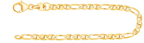 EDELIND Damen Herren Armband 585 Gelbgold Bracelet Panzerstegkette 2.5mm 14K Länge 20cm Echtgold Armband mit Schmuck Geschenk Box Made in Germany