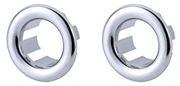 ARCORA 2 Pack Sink Overflow Ring, Bathroom Kitchen Sink Basin Trim Overflow Cover Hole Insert Cap Chrome