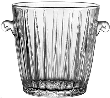 Haibing Ice Bucket Champagne Bucket Beer Bucket Ice Bucket Glass Portable Champagne Bucket Transparent Thickened Ice Bucket For Home Bars Ice Tub Wine Bucket Cooler Bucket (Blue : Onecolor)