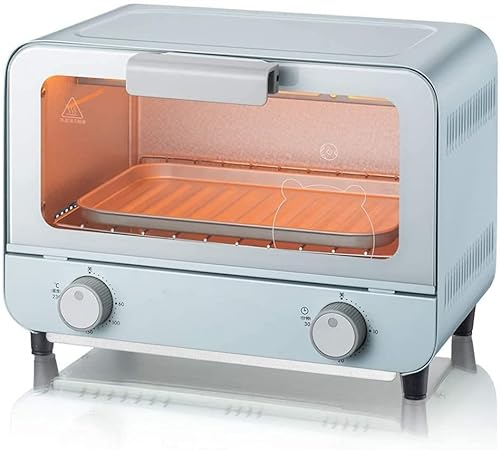 CAZARU Mini Horno de 9L, Horno eléctrico pequeño para Dormitorio, Oficina, Horno Tostador de Pasta, minihorno de Acero Inoxidable
