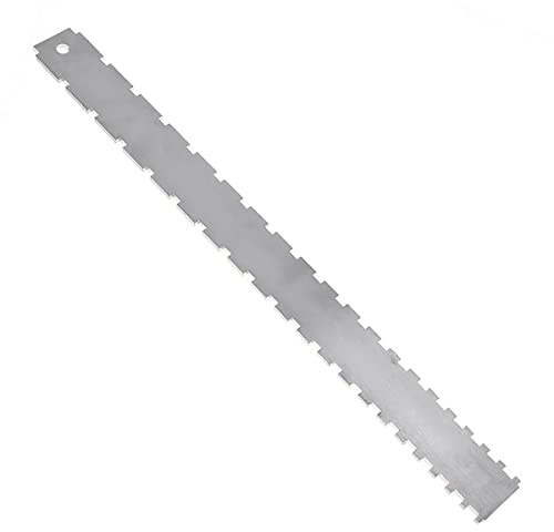 Gitarrenhals-Lineal, 420 mm Gitarrenhals, gekerbt, gerade Kante, Edelstahl-Gitarrenhals, gekerbt, Gitarrenbauer, Werkzeuglineal, Messlineal für Gitarre und Bass