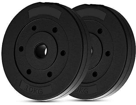 wuuhoo® Zement Hantelscheiben Mike 30/35mm, Langhantelgewichte Set 20kg - 30kg, beschichtet in Schwarz, 1,25, 2,5, 5, 10 kg, Zement Kunststoff Gewichtscheiben Set 6-20kg
