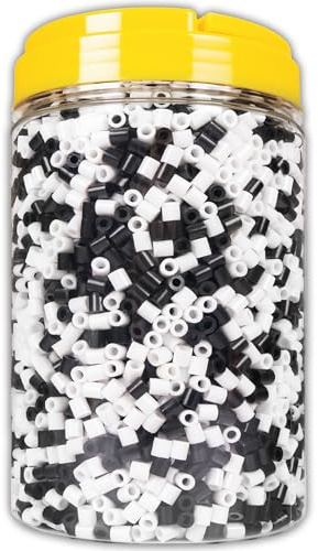 La Manuli Perline da Stirare Bianco e Nero - 5000 pz 5mm, Accessori per Creazione Gioielli Fai da Te