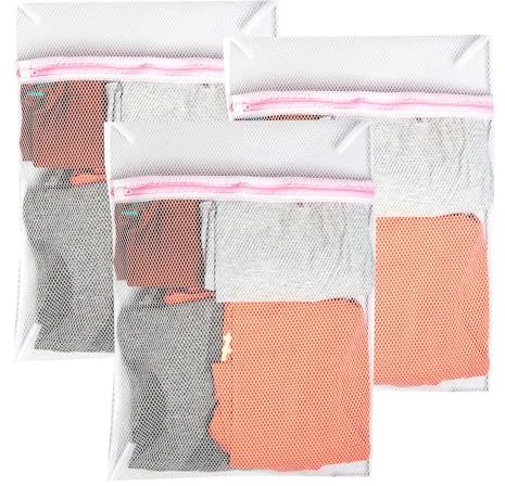 Pack 3 unidades Bolsas para lavar ropa en lavadora | Malla cuidado ropa interior para evitar deformaciones y arrugas | Saco protector ropa colada medidas a elegir con cremallera oculta(3x XL 50x60cm)