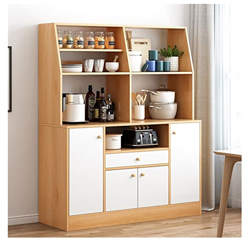 GRFIT Anrichte Küche Sideboard, moderner, einfacher Lagerschrank, Wohnzimmer-Wandschrank, Heimküche, Herdschrank, integriertes Regal Sideboard (Color : B, Size : 100 * 30 * 141.5cm)