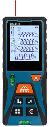 Land Area Meter, Digital Red Green Tape Measure 50M 120M Distance Meter Ranfinder With Horizontal Measure Distance, Area and Volume(Red laser 50m)