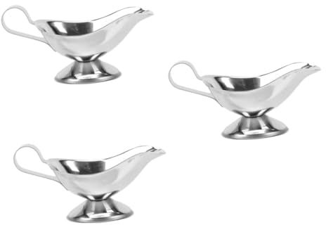BCOATH 3pcs Stainless Steel Saucer Seasoning Cup for Sauces and Condiments Supply for Home Outdoor BBQ Camping and Parties Easy to Clean