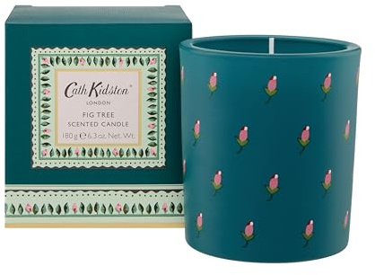 Cath Kidston Scented Candle 180g, Home Fragrance, Glass Jar, Fig Tree Scent, Burn Time 40 Hours, Vegan and Cruelty Friendly, Beauty Housewarming Gift, Christmas Stocking Filler