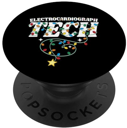 Electrocardiograph Tech Christmas EKG Technologist Squad PopSockets Adhesive PopGrip
