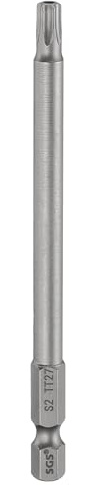 sourcing map TT27 Punta per cacciavite a testa Torx di sicurezza da 110 mm di lunghezza con gambo esagonale da 1/4 di pollice magnetico a prova di manomissione punte per trapano a stella a 6 punte