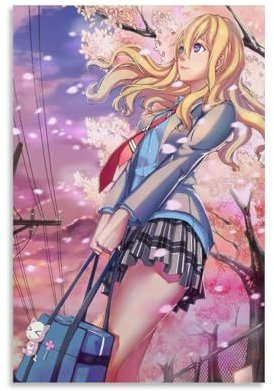 Shigatsu Wa Kimi No Uso Póster Your Lie In A Poster Pintura Decorativa Lienzo Arte de Pared Salón Póster Dormitorio Pintura, Arte de Pared Impresión de Imagen Moderna Decoración de Habitación Familiar