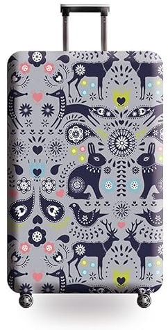 wxlmom Kofferschutzhülle XL Kaninchenrender Waschbar,Suitcase Cover Für Kinder Und Erwachsene,Elastischer Spandex-Koffer-Protector,Koffer-Abdeckungen