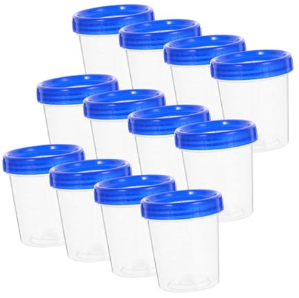 Cabilock 20pièces Lot De Gobelets Doseurs Gobelets à Échantillons Avec Couvercle Gradués De Laboratoire