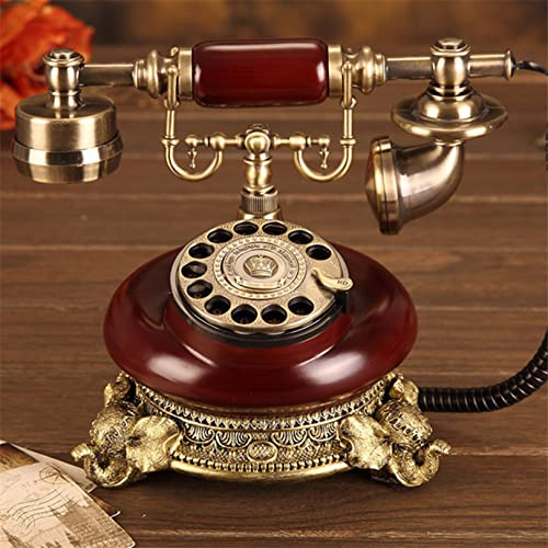 DFGHNBVC Telefono A Disco Rotante, Telefono Fisso retrò Vecchio Stile con Campanello Classico, Telefono con Filo, Altoparlante E Funzione di Ripetizione della Chiamata.