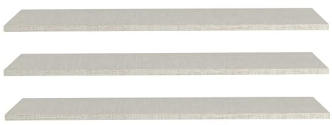 Forte Extras Einlegeböden 3-er Set 80 90, Moderne Einlegeböden für Forte Kleiderschränke, Holzwerkstoff, Schlafzimmer, Textilnachbildung Grau, 82,9 cm breit x 42 cm hoch x 1,5 cm tief