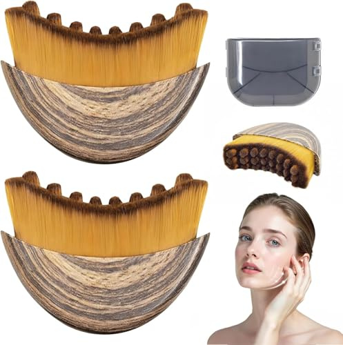 2PCS Lymphatic Drainage Brush, Lymphatic Contour Face Brush, Chin & Jawline Sculpting, Lymphatic Drainage Massager, Ergonomic Design, Fit The Skin Precisely and Relieve Fatigue