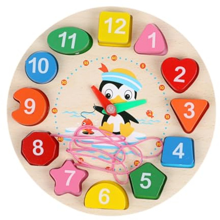 UnifearPro Sortieruhr Spielzeug Zur Intellektuellen Entwicklung von Babys, Puzzle Stapeluhr nach Art, Lernuhr mit Zahlenperlen für Kinder Ab 3 Jahren