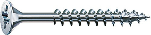 SPAX - Universalschraube, 4,5 x 50 mm, 200 Stück, Senkkopf, Kreuzschlitz Z, 4CUT, Teilgewinde, Galvanisch blank verzinkt A2J - 0291010450503