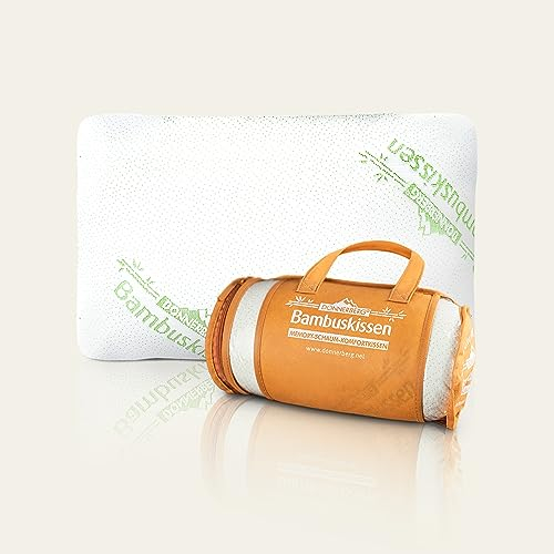 Donnerberg Reisekissen Bambus-Kissen perfektes KOPFKISSEN für den erholsamen Schlaf Orthopädisches Nackenkissen | Kleines Memory Foam Kissen 30x50 mit dem Bambusviskose Kissenbezug