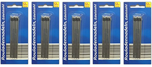 60 X Ferri da maglia in acciaio inox per Involtini | Roulade Spiedini | carne ago Roulade titolare