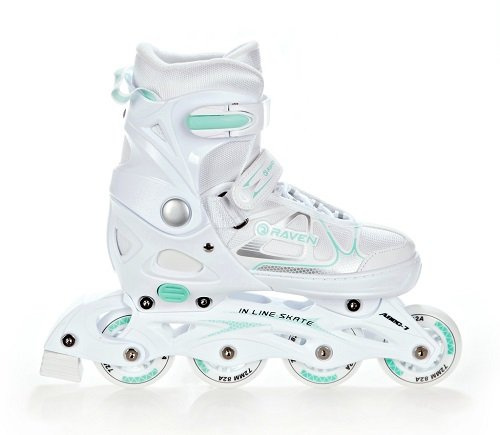 Inline Skates Inlines Raven Spirit vit/mint justerbar storlek: 37–40 (23,5–26 cm)