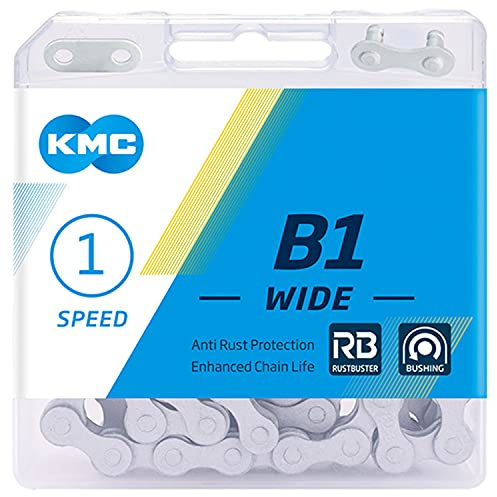 KMC B1 Rust Buster Single Speed Kette, mattsilber, breit (0,3 cm)