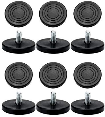 sourcing map 12Stk Möbelfüße M8x17x50mm Nivellierfüße Einstellbare | Leveler Bodenschutz Abdeckung Pad