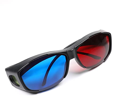 Othmro Occhiali 3D rosso-blu / ciano anaglifo, occhiali tridimensionali per visione 3D per videogiochi TV, DVD, video virtuali 3D