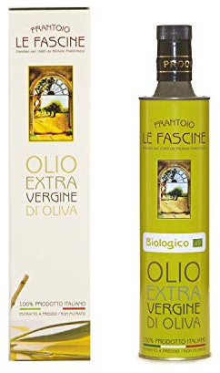 Le Fascine Olio Extravergine d'Oliva Provenzale Biologico 100% Italiano Prodotto da mono cultivar Provenzale (Bottiglia da 750 Ml)