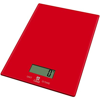 Digital Food Kitchen Scale – Accurate Multi-Function Electronic Scale with LCD Display, 4mm Tempered Glass, 11lb Capacity – Ideal for Cooking, Baking, Meal Prep & Portion Control (Red)