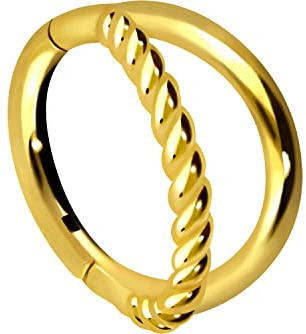 PIERCINGLINE Segmentring Clicker Chirurgenstahl | 2 RINGE + GEDREHT | Piercing Ohr Helix Conch | Farb & Größenauswahl