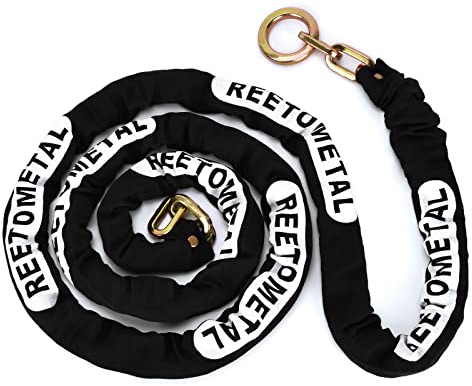 REETOMETAL Heavy Duty Security Chain, Longer 10 Foot x 3/8 Thick Cut Resistant Hardened Steel Anti-Theft Lock Chain for Motorcycles, Bikes, ATVs, Trailers, Containers, etc.