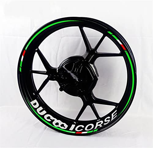 Felgenband Motorrad-Felgenaufkleber, Dekorative Nabe, Wasserdicht, Reflektierender Aufkleber Für DUCATI 696 821 848 899 1199 1299(Color:6)