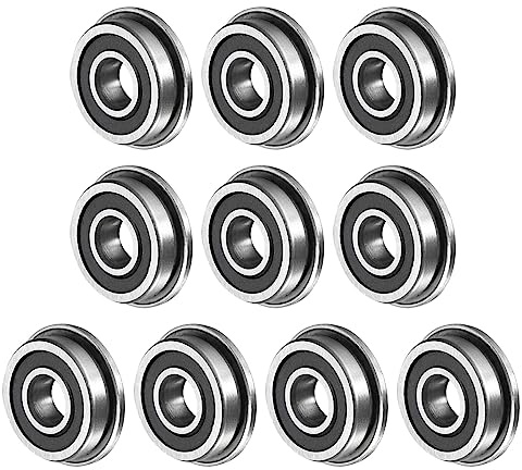 QUARKZMAN F695-2RS Flansch Kugellager x 10Stk Chromstahl Doppelversiegelt für Mechanische Geräte und Haushaltsmittel [ID 5mm x AD 13mm x T 4mm]