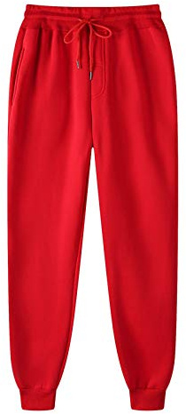 Tracksuit Bottoms Men UK Clearance,Men's Jogging Bottoms Sport Stretch Fit Joggers Sweatpants Solid Trousers Casual Walking Training Pants Loose Drawstring Lightweight School Trousers Red