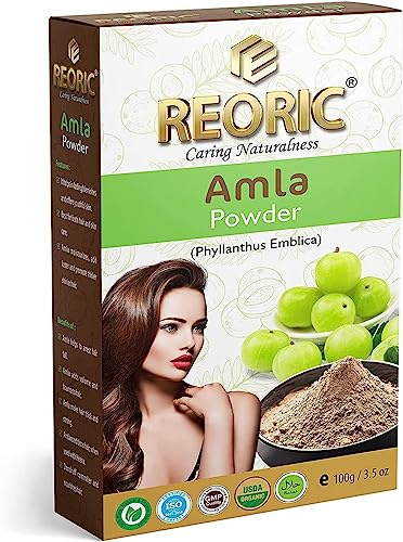 QURA Amla Powder - Polvo orgánico Amla de grosella espinosa india para cabello y piel |amla polvo para el crecimiento del cabello orgánico | grosella espinosa india amla (100 g, paquete de 1)