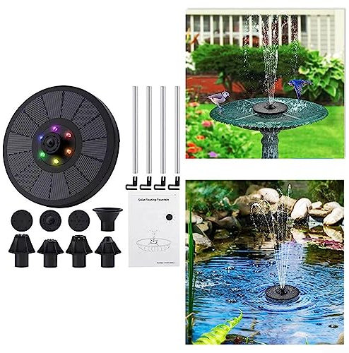 Fontaine pompe à eau avec 6 lumières LED de couleur pour piscine, petits étangs, 7V/3W avec 8 buses
