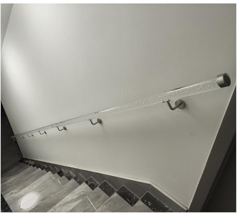 Handlauf Geländer Klarer Acryl-Treppenhandlauf Rund, Rutschfeste, transparente Treppenhandläufe für Home Indoor Flur Loft, 3.3 4.9 6.5 8.2 9.8 11.5 13 14.7 16.4 19.7 Ft lang ( Size : 6m(19.7ft) )