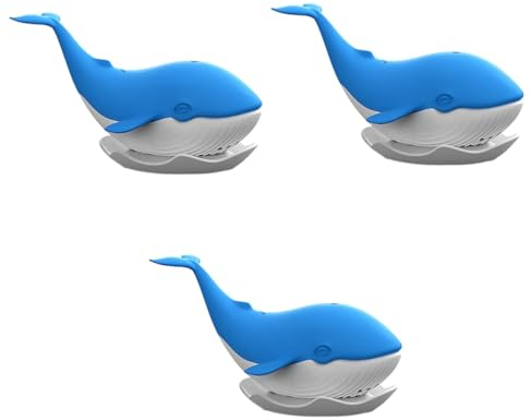 Alipis 3pcs Whale-Shaped Silicone Tea Steeper Reusable Loose Leaf Tea Filter Creative Design for Home Travel Safe Easy to Clean Lovers