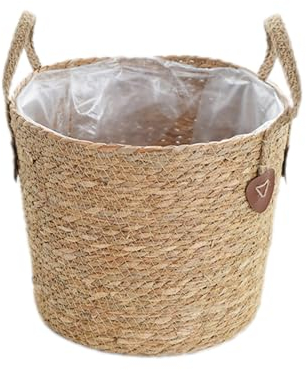 LIUWEIBIN Cesto Mimbre,Comprar cestas De Mimbre,Cestos,Cestas de Almacenamiento de Ropa y Juguetes, cestas de Almacenamiento con manijas de Cuero, Hechas a Mano