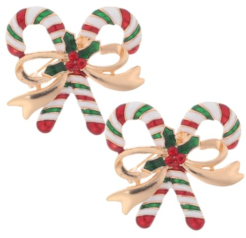 VALICLUD 4 Stück Weihnachtsbroschen Weihnachtsabzeichen Pin Weihnachtspullover Emaille Im Knopfloch Strumpffüller Weihnachts-emaille- Weihnachtsmann Reversnadel Zuckerstangen-brosche