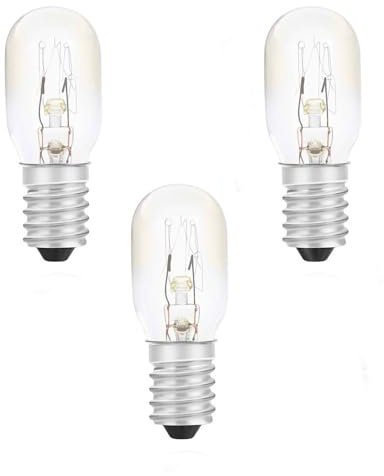15W Scentsy Light Bulb Warm White 2700K, E14 Small Screw Oven Salt Lamp Bulb, T20 Tubular Incandescent for Pygmy Sewing Machine Light Fridge (3-Pack)