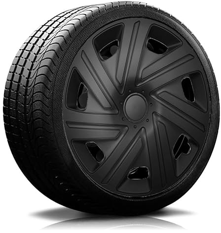 RADKAPPEN-Koenig Radkappen 14 Zoll 14 Schwarz (RKK07 Shadow Line) - 4er Set Universal Radzierblenden/Felgenabdeckungen für Auto & PKW