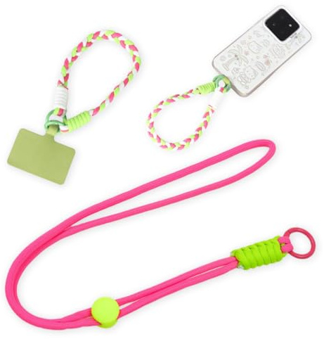 2 Peizas Cuerda Para Movil Universales, Cadena con Hebilla Cuerda para Movil, Colgante Movil, Colgante Movil Cuello con Lengüetas de Sujeción, Compatible con Casi Todos Los Modelos de Teléfono (D)