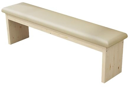 OVOGGPAN Sitzbank Massivholzbank, Eingangsbereich, Wohnzimmer, Esszimmerbank, Vintage-Nudelbank, weich gepolsterte Massivholzbank, rustikale handgefertigte Fußbank mit armlosem Design(150x30x45cm)