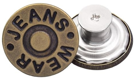 Generisch Ersatz-Jeansknöpfe, 17 mm, ohne Nähen, ohne Nägel, abnehmbarer Jeansknopf aus Metall mit Reparatur-Kombigewinde, Nieten und Schraubendreher, 10 Stück(8)