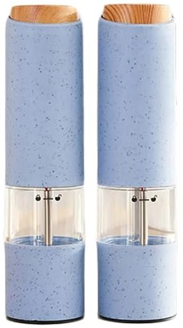 Molinillo Pimienta Molinillo Eléctrico De Sal Y Pimienta, Conjunto De Luz Led, Molino Automático De Hierbas Y Especias, Aspereza Ajustable Molinillo Sal(Blue,2pcs)