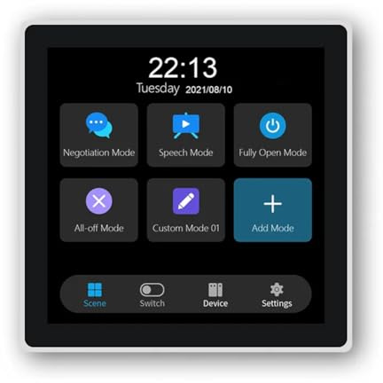 Pqahffowr Tuya T3E - Panel de conmutación de pantalla táctil, panel de control inteligente de la UE, interruptor de pared Zigbee inteligente para casa inteligente, color