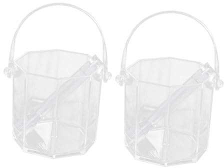 Zerodeko 2juegos Cubo De Hielo Transparente Para Bebidas Pinzas Contenedor De Cubitos De Hielo Para Fiestas De Verano Para Reuniones El Patio